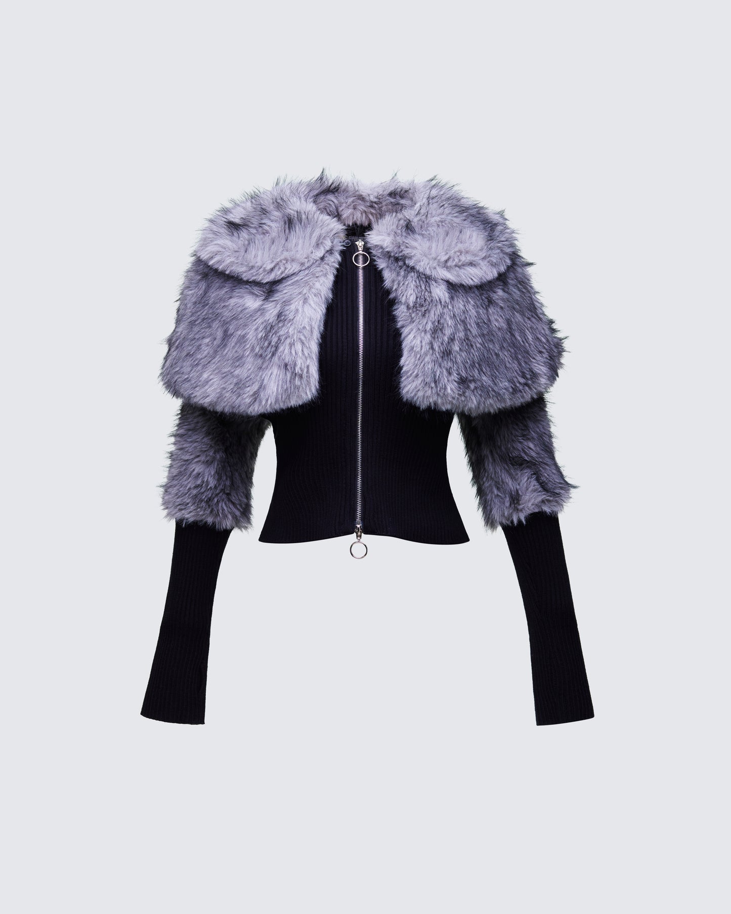 Talia Black Fur Cape Cardigan product front