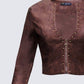 Viatrix Brown Vegan Leather Studded Jacket