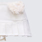 Zefira Ivory Fur Trim Distressed Mini Skirt