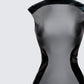 Marea Black Vinyl Contour Dress