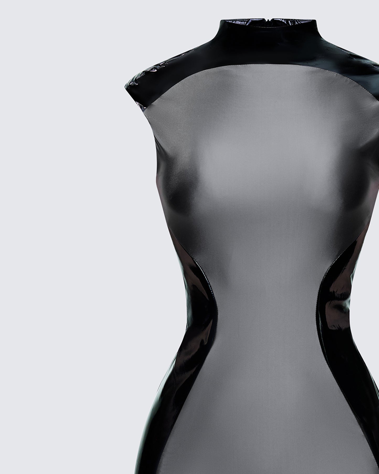 Marea Black Vinyl Contour Dress