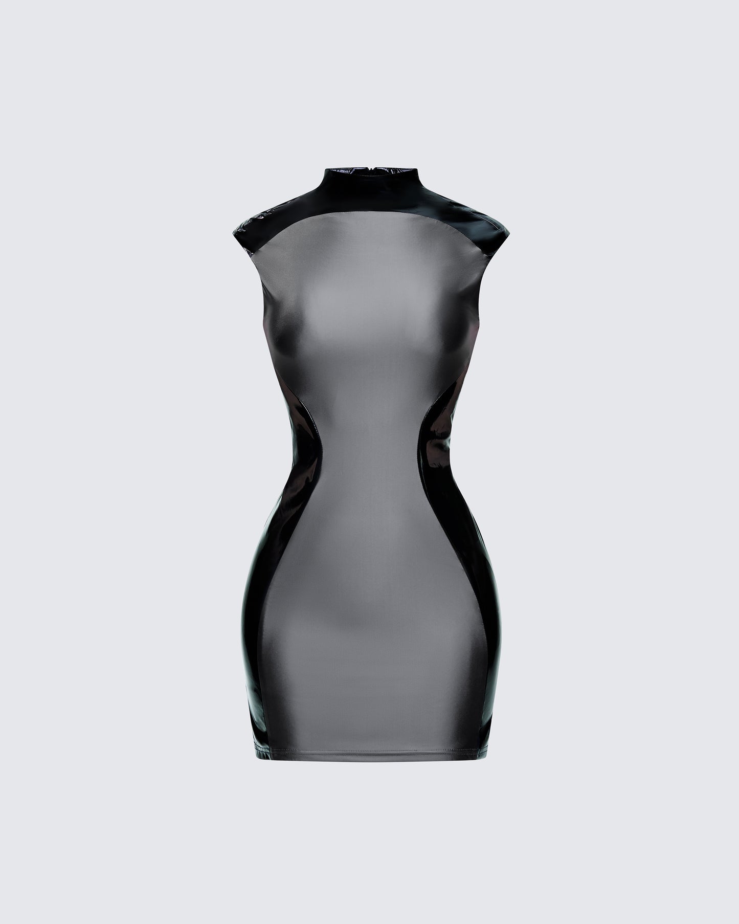 Marea Black Vinyl Contour Dress product front