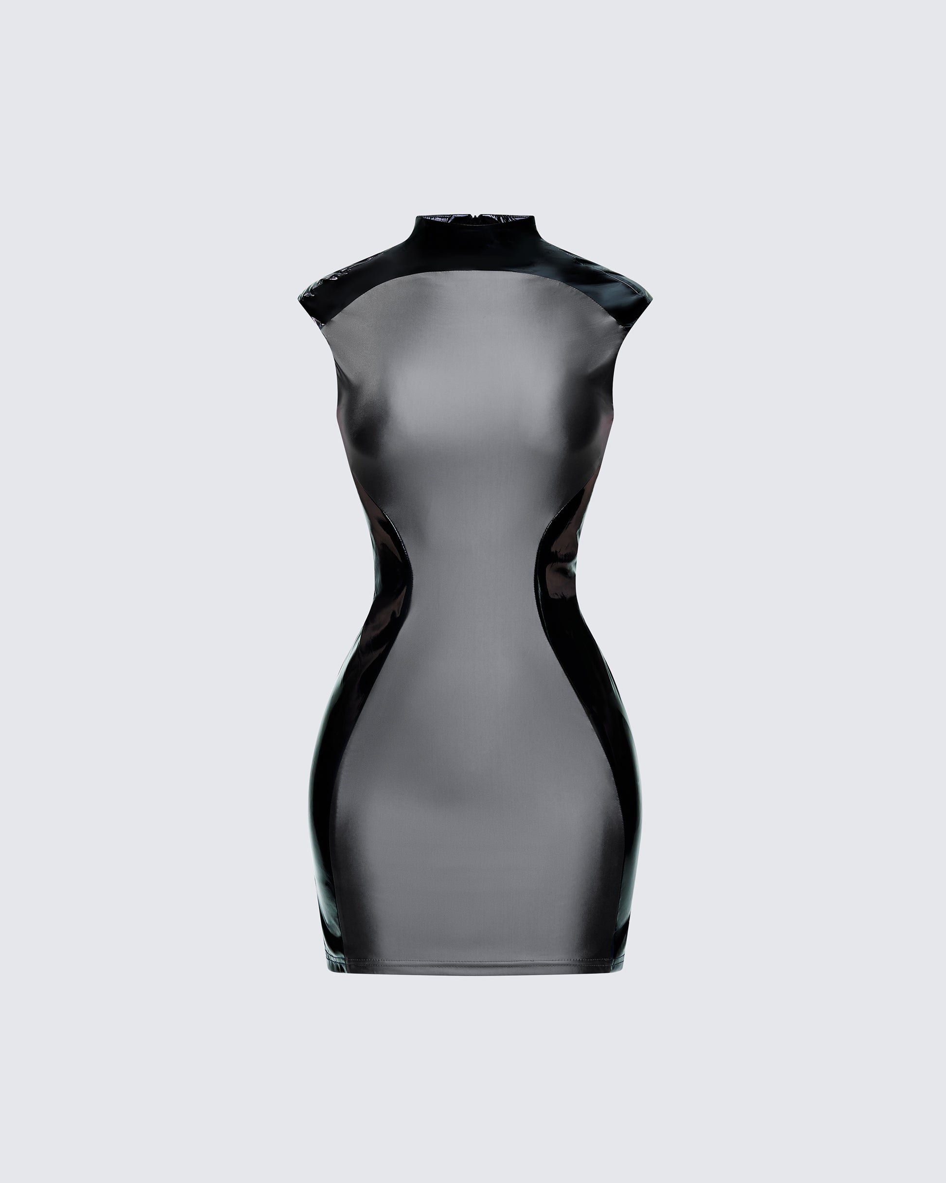 Marea Black Vinyl Contour Dress product front