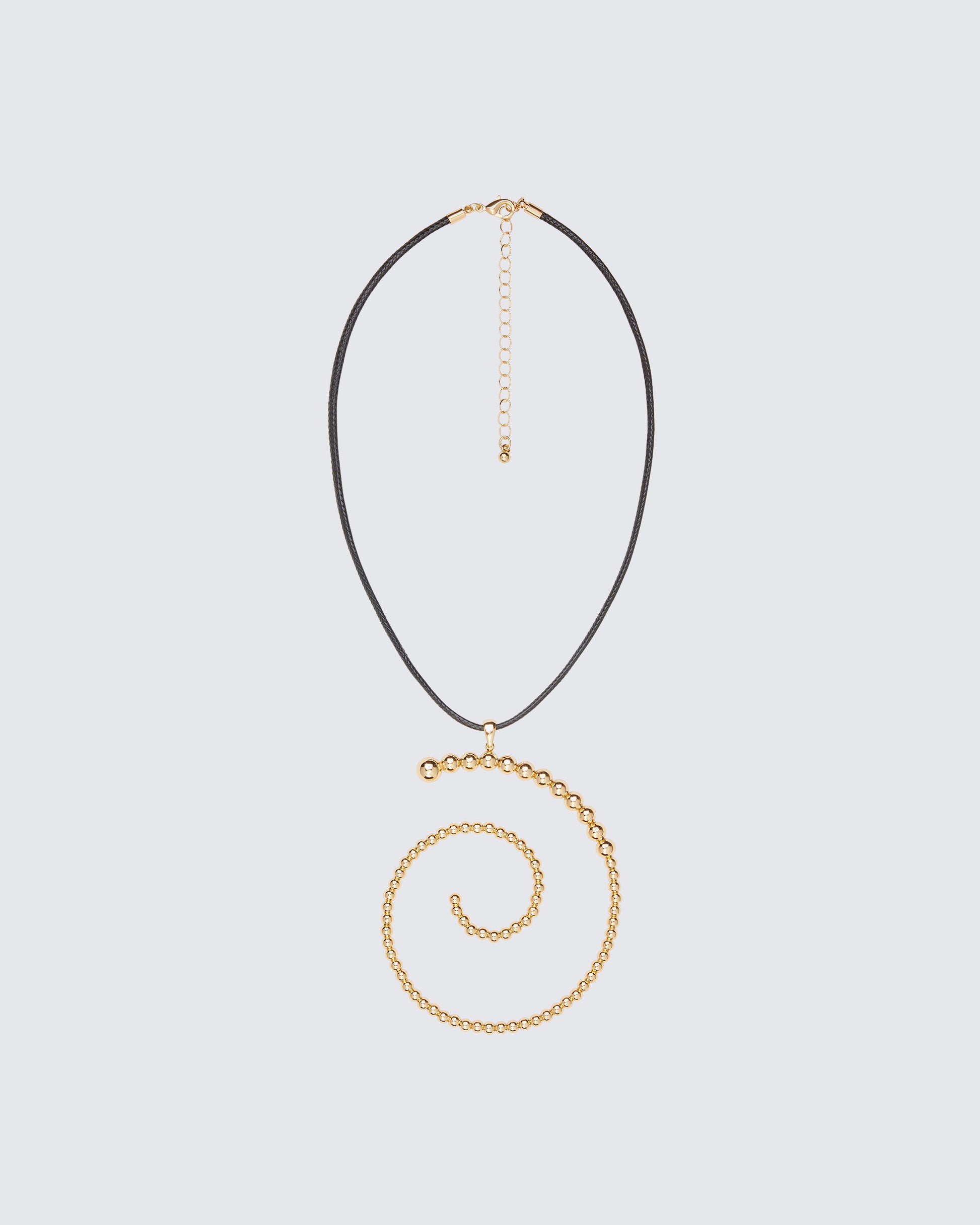 Calypso Gold Beaded Swirl Necklace - front view