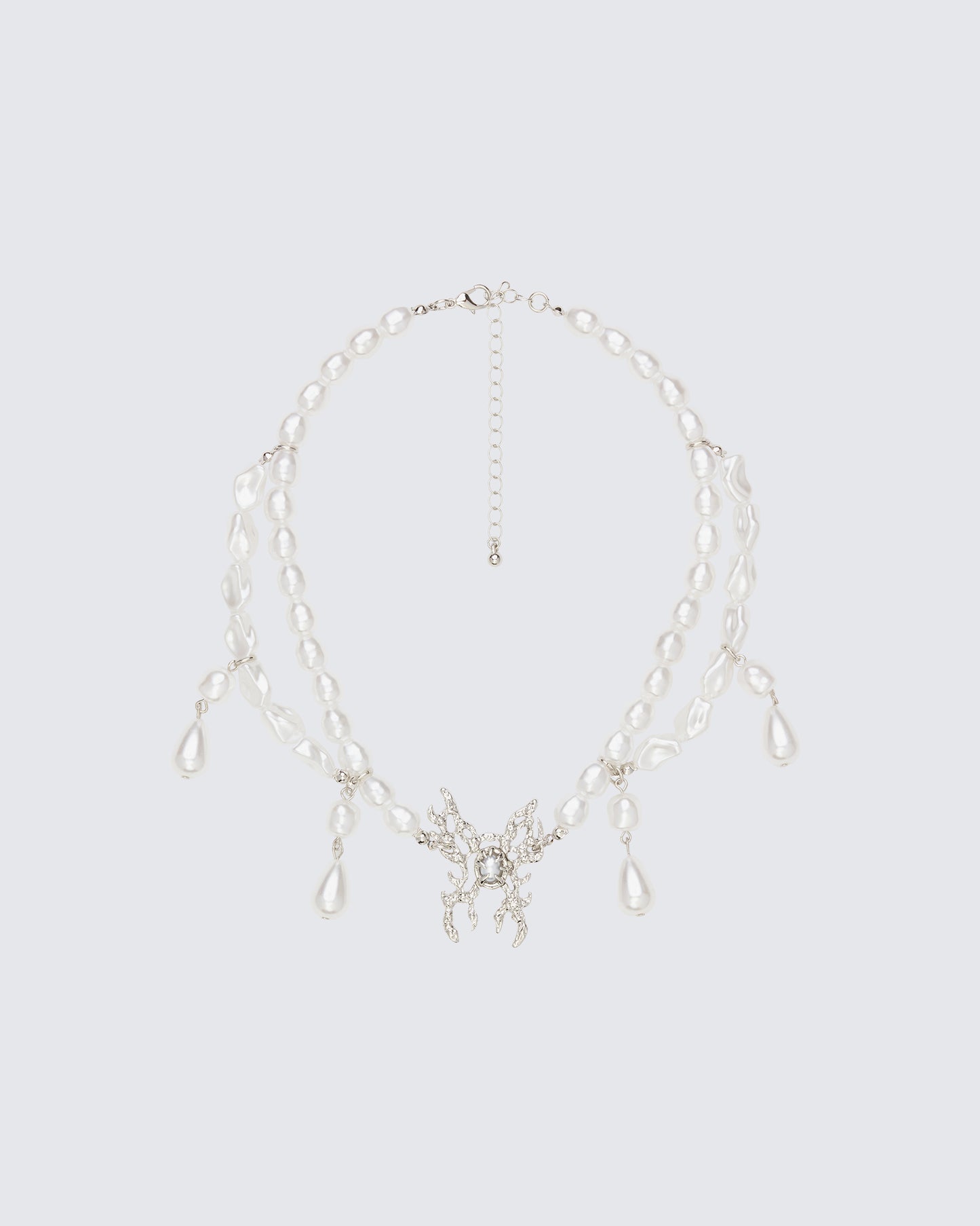 Zanele Ivory Pearl Molten Necklace - front view