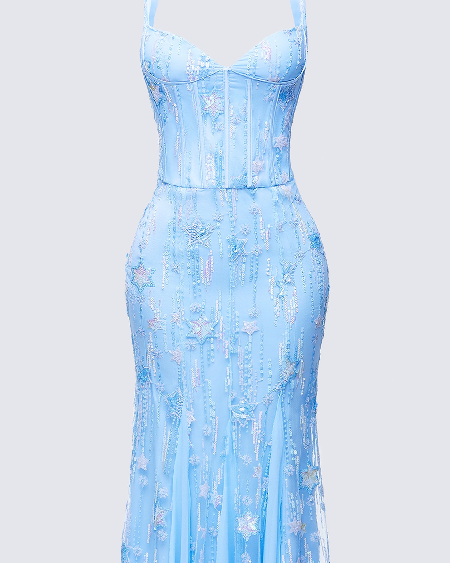 Emani Blue Embellished Maxi Dress