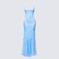 Emani Blue Embellished Maxi Dress