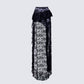Rina Black Lace Asymmetrical Hem Ruffle Skirt