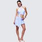 Sylvie Blue Tie Asymmetric Mini Skirt