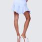 Sylvie Blue Tie Asymmetric Mini Skirt