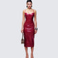 Soraya Burgundy Midi Dress