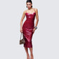 Soraya Burgundy Midi Dress