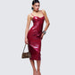 Soraya Burgundy Midi Dress