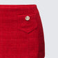Women's red mini skirt alternate angle – FINESSE
