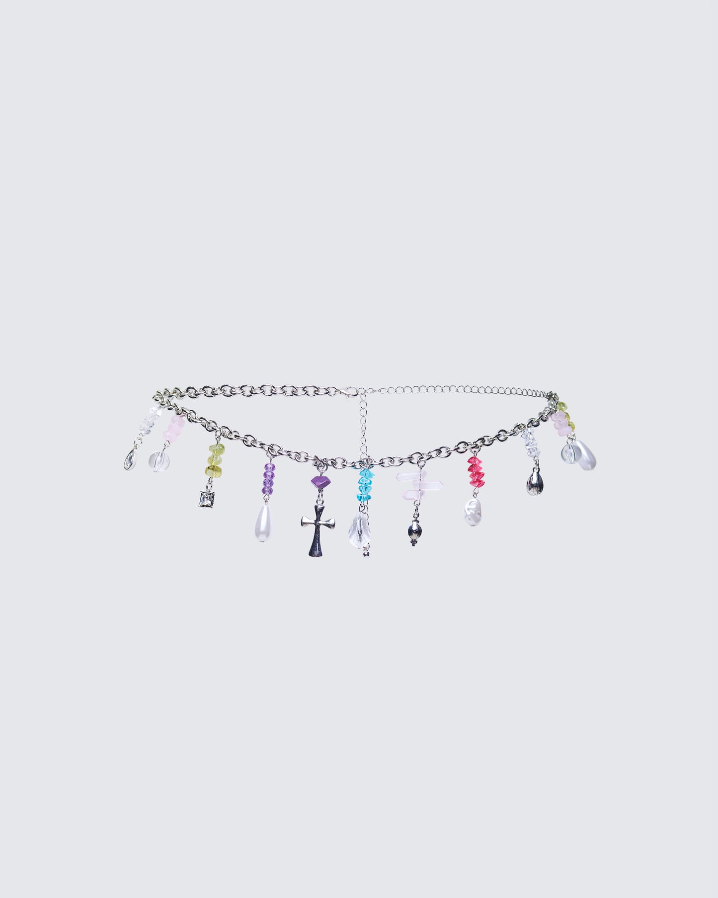 Solvine Silver Multi Charm Belly Chain