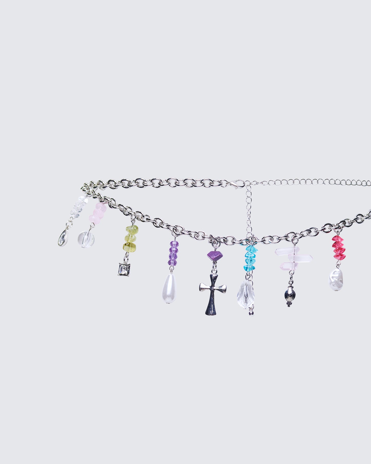 Solvine Silver Multi Charm Belly Chain