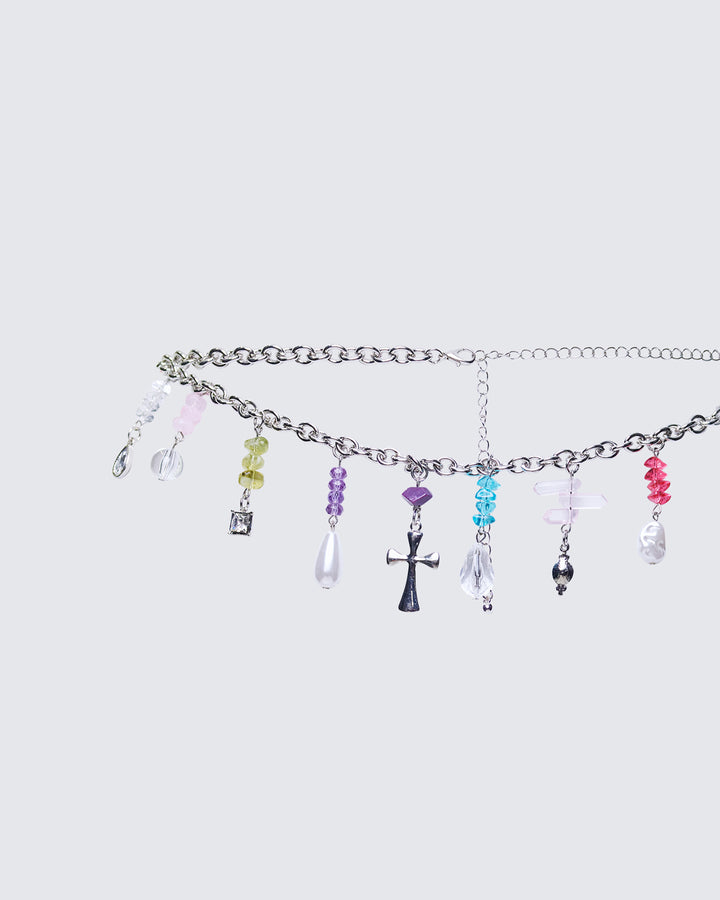Solvine Silver Multi Charm Belly Chain