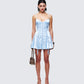 Women's blue mini dress front view – FINESSE
