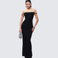 Women's black maxi dress styled on model – FINESSE