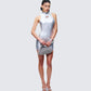 Gisele Silver Metallic Logo Dress