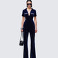 Joanna Navy Flared Jumpsuit