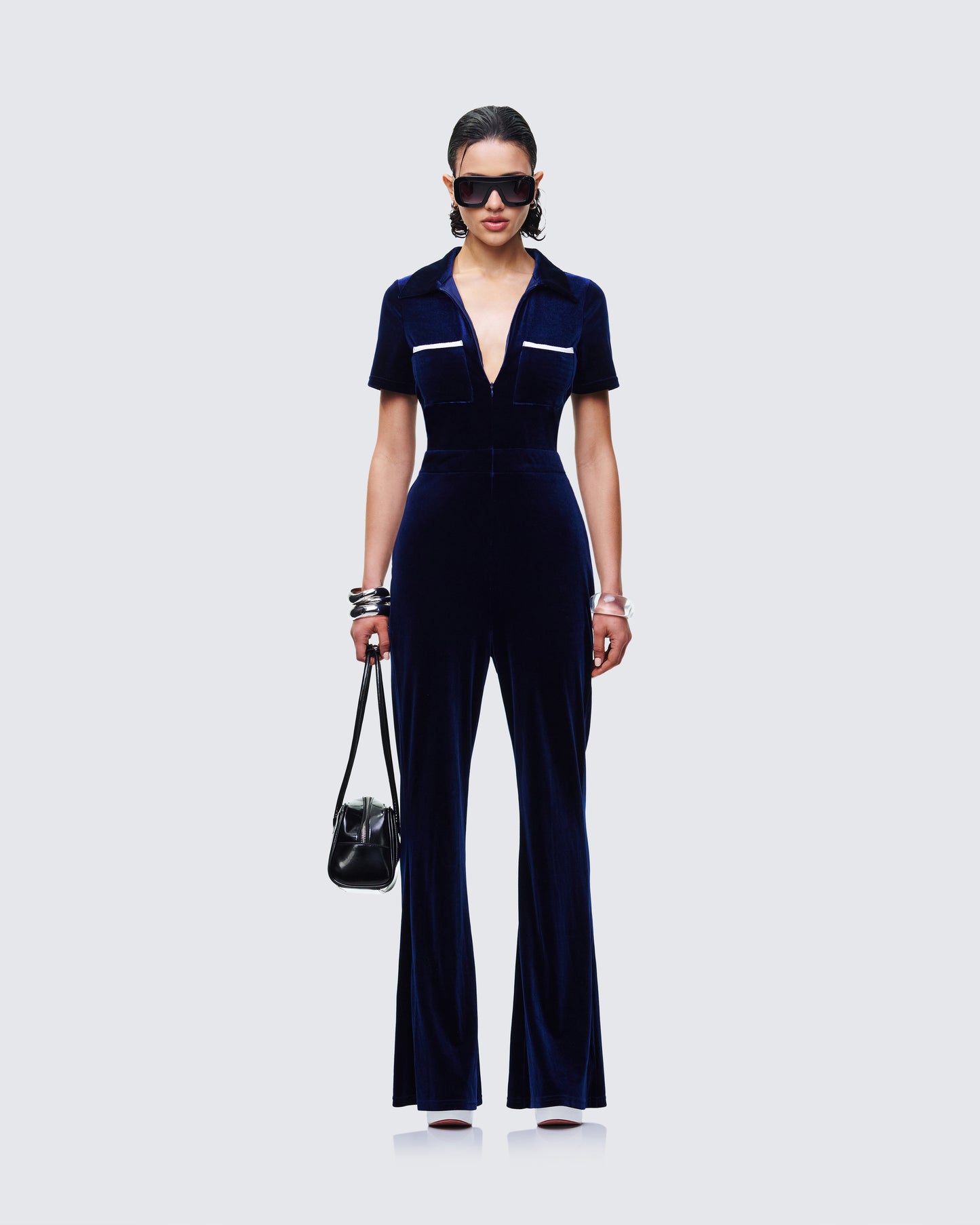 Joanna Navy Flared Jumpsuit