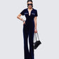 Joanna Navy Flared Jumpsuit