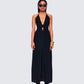 Leida Black Halter Maxi Dress