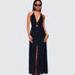 Leida Black Halter Maxi Dress