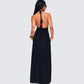 Leida Black Halter Maxi Dress