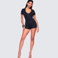 Jeanie Black Knit Romper