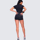 Jeanie Black Knit Romper