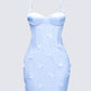 Alma Blue Butterfly Lace Maxi Dress