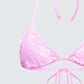 Amal Pink Sequin Bikini Top