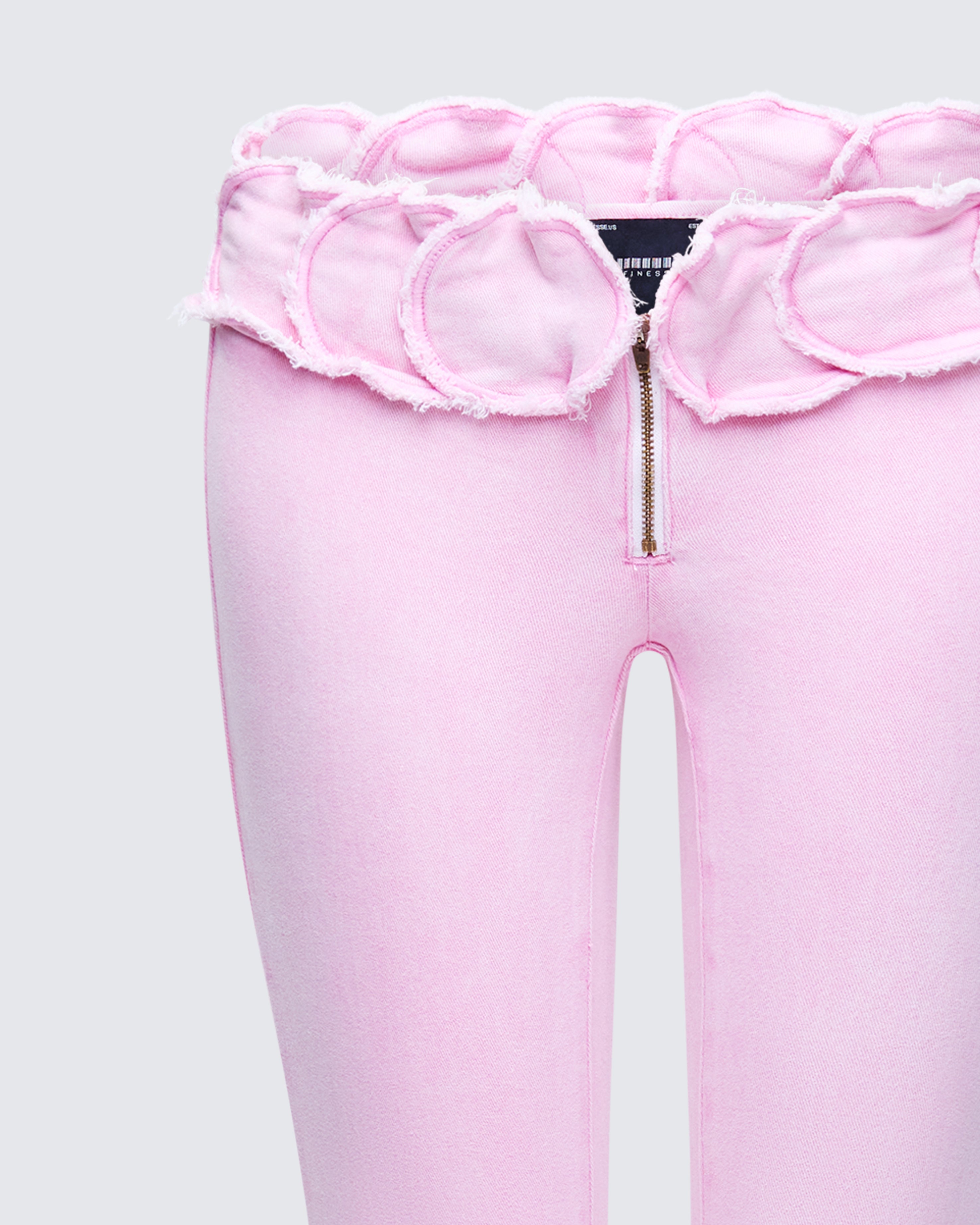 Ayra Pink Acid Wash Denim Flared Pants – FINESSE