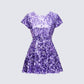 Benni Purple Scoop Back Mini Dress