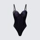 Cinderella Black Boned Mesh Bustier Bodysuit