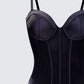 Cinderella Black Boned Mesh Bustier Bodysuit