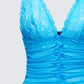 Hyacinth Blue Floral Bow Detail Top
