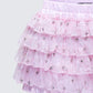Love Hand Beaded Rhinestone Pink Ruffle Short