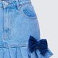 Emogen Pleated Denim Mini Skirt