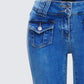 Bri Blue Denim Patch Pocket Jean