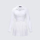 Amara Ivory Mini Shirt Dress