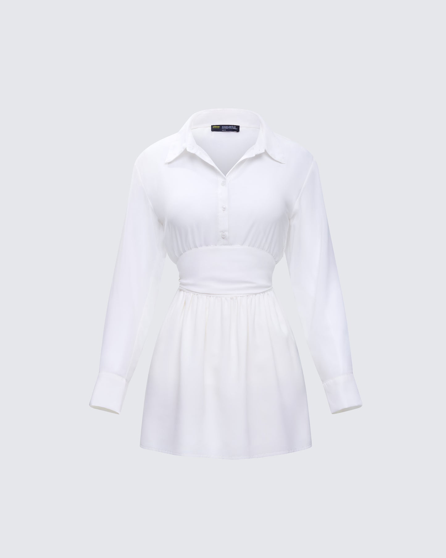 Amara Ivory Mini Shirt Dress