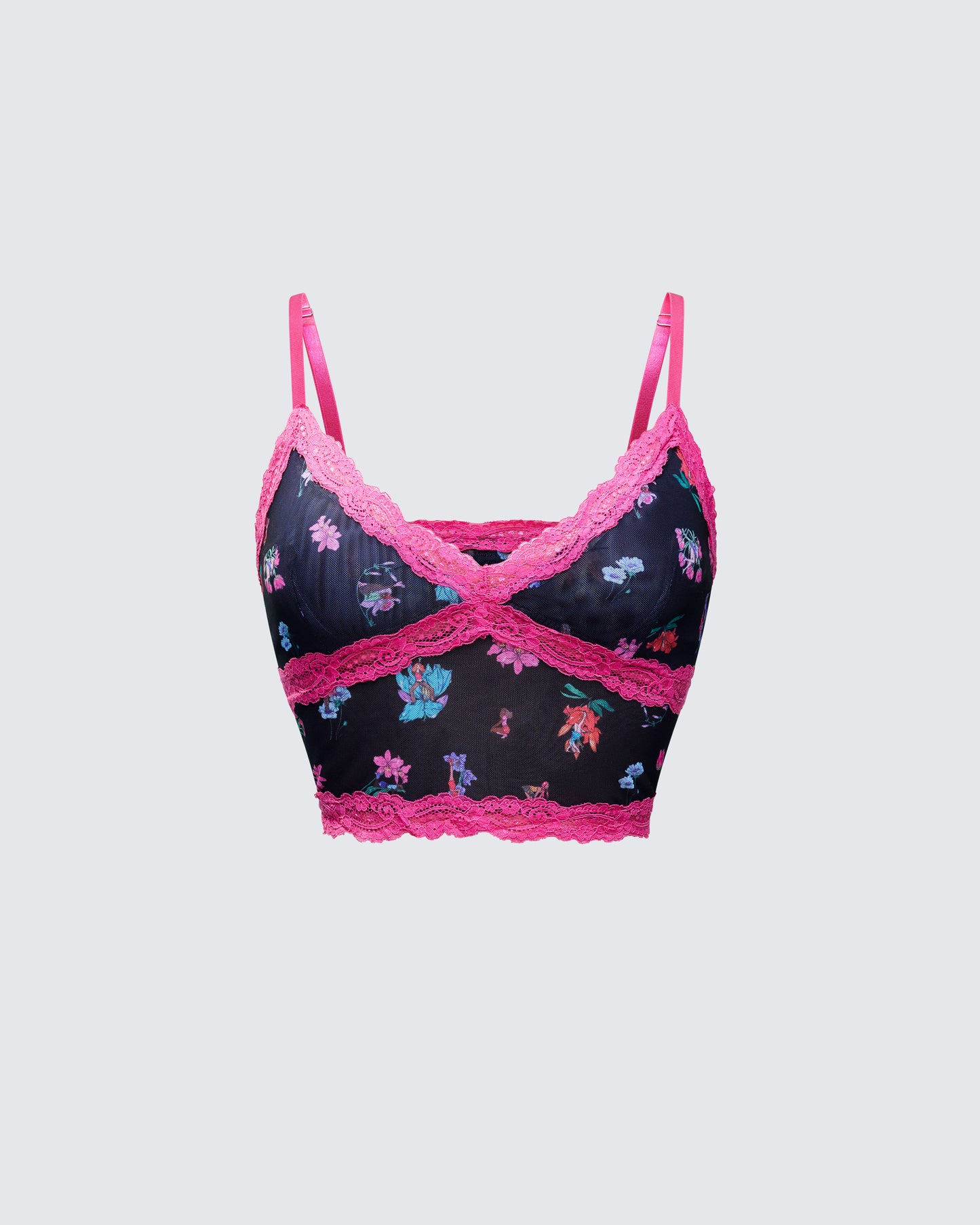 Aurelia Black Printed Mesh Cami
