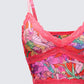Aurelia Orange Printed Mesh Cami