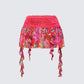 Aurelia Orange Printed Mesh Ruffle Mini Skirt