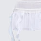 Aurelia White Mesh Ruffle Mini Skirt