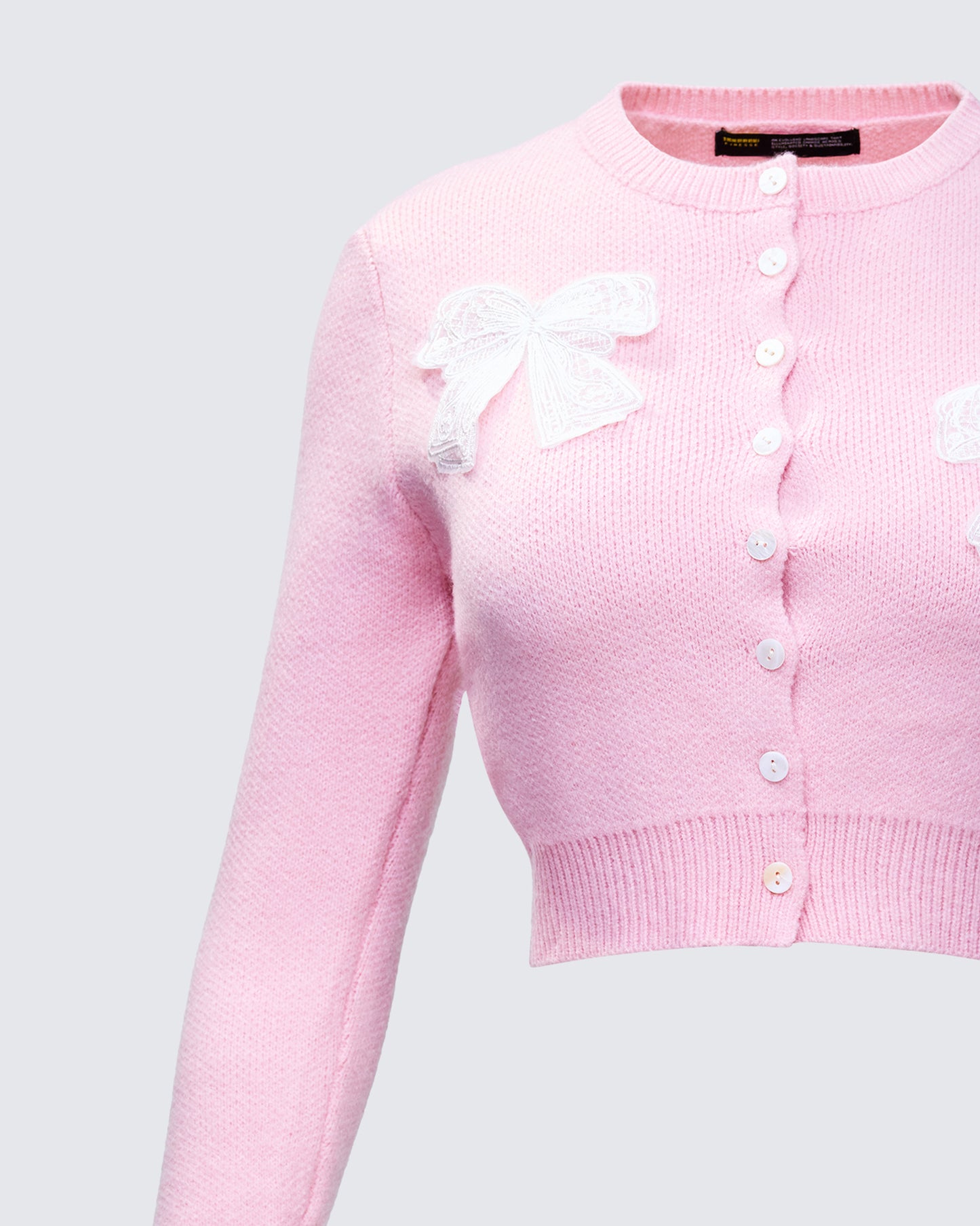 Habibah Pink Bow Detail Cardigan