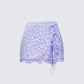 Lucille Purple Sequin Tie Mini Skirt
